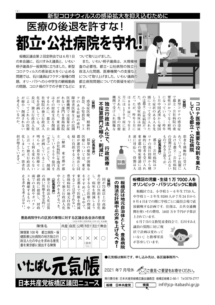 いたばし元気帳 アーカイブ 日本共産党 板橋区議団